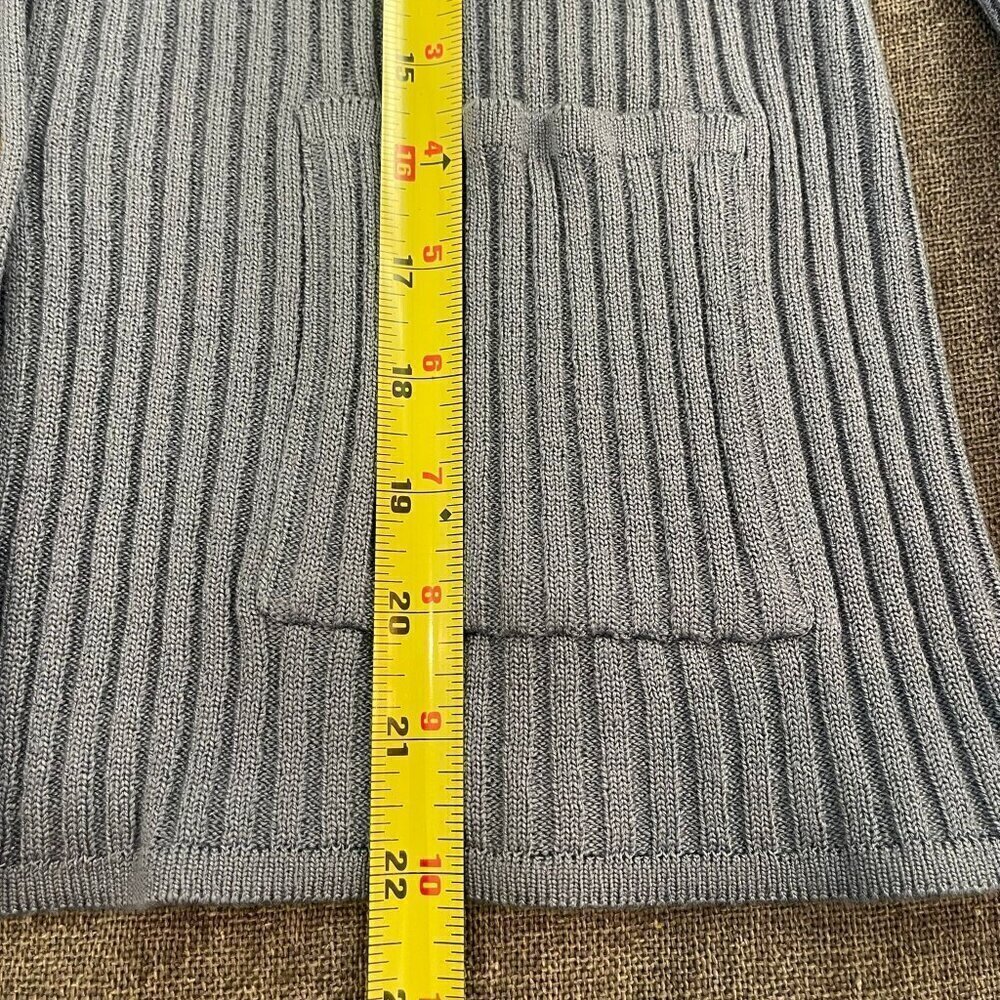 Blue Ribbed Women's Sweater - Picture 8 of 10